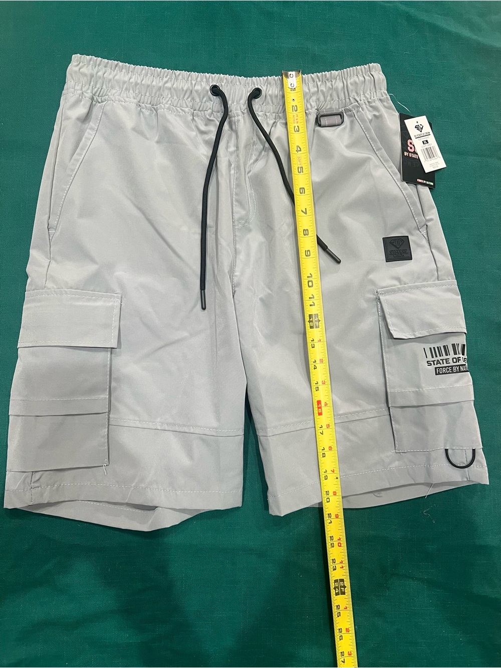 Men's Light Gray Cargo Drawstring Shorts brand new size XL